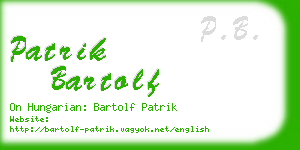 patrik bartolf business card